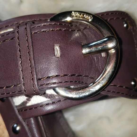 Coach Platform Wedge Open Toe Slide Sandals Brown Tan 6 - Picture 8 of 10